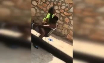 Ekasi Girl Riding Boyfriend Dick On A Chair Outside